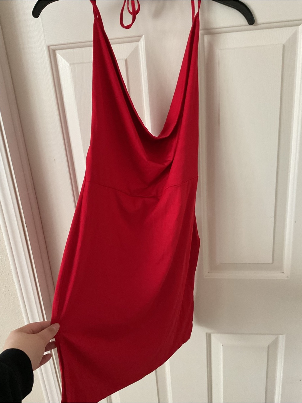 Fashion Nova Red Cowl-Halter Mini Dress - Picture 2 of 7